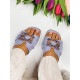 Dámské fialové pantofle s brož a kamínky - Herme