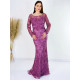 Exkluzivní dámské dlouhé společenské šaty s flitry pro moletky - fialové