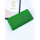 Dámská třpytivá společenská kabelka s brož - zelená
