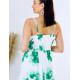 Dámské společenské šaty pro moletky s květovaným potiskem - zelené