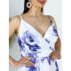 Dámské společenské šaty pro moletky s květovaným potiskem - fialové