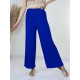 Letní dámské plisované široké kalhoty - modré
