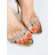 Exkluzivní dámské sandály s ozdobnými kamínky na vysokém podpatku - zlaté