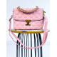 Exkluzivní dámská prošívaná kabelka s řemínkem HERMSA - růžová