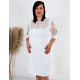 Exkluzivní bílé společenské šaty pro moletky s kamínky