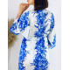 Dámské dlouhé exkluzivní kimono/šaty s knoflíčky - modré