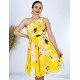 Dámské květované společenské šaty DITA - žluté