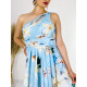 Dámské květované společenské šaty DITA - světle modré
