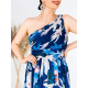 Dámské květované společenské šaty DITA - modré