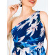 Dámské květované společenské šaty DITA - modré