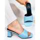 Dámské modré pohodlné pantofle na podpatku MERIA
