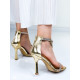 Luxusní dámské zlaté sandály s kamínky