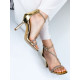 Luxusní dámské zlaté sandály s kamínky