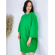 Dámské zelené oversize teplákové šaty s tříčtvrtečním rukávem