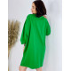Dámské zelené oversize teplákové šaty s tříčtvrtečním rukávem