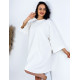 Dámské bílé oversize teplákové šaty s tříčtvrtečním rukávem