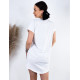 Dámské trikové oversize šaty VOGUE - bílé