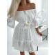 Dámské krátké madeirové bílé šaty KORFU