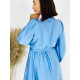 Dámské dlouhé společenské šaty s dlouhým rukávem Vanes - světle modré