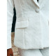 Exkluzivní bílý madeirový dámský kalhotový kostým