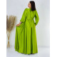 Dámské dlouhé společenské šaty s dlouhým rukávem Vanes - zelené