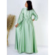 Dámské dlouhé společenské šaty s dlouhým rukávem Vanes - světle zelené