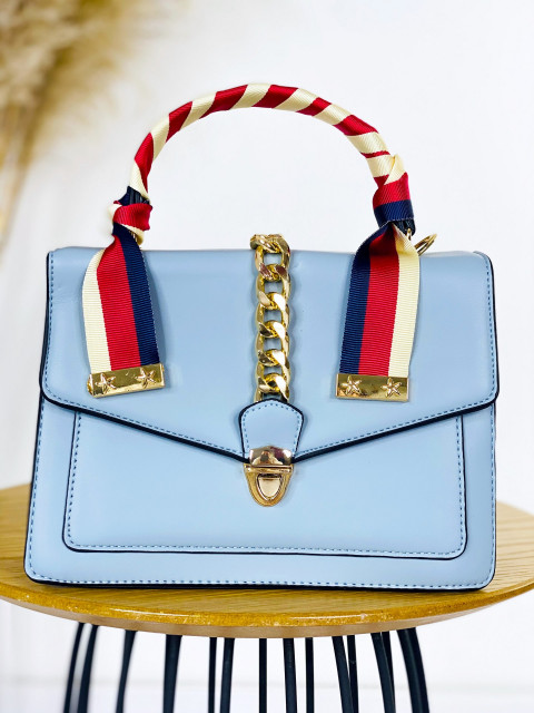 Exkluzivní kabelka s řemínkem a dvěma přihrádkami - modrá