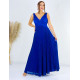 Dámské dlouhé modré společenské šaty Rolia