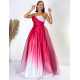 Dámské dlouhé exkluzivní růžové společenské šaty