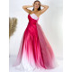 Dámské dlouhé exkluzivní růžové společenské šaty