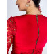Dámské červené společenské šaty s krajkou - KAZOVÉ