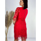 Dámské červené společenské šaty s krajkou - KAZOVÉ