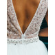 Exkluzivní dlouhé dámské společenské šaty s odnímatelnou tylovou sukní - bílé BB