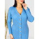 Dámské svetříkové šaty s knoflíčky - modré