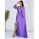 Dámské dlouhé společenské šaty s dlouhým rukávem Vanes - fialové