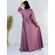 Dámské dlouhé společenské šaty s dlouhým rukávem Vanes - fialovo-růžové