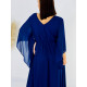 Dámské dlouhé tmavě modré společenské šaty Grece