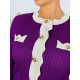 Dámský svetřík/kabátek na knoflíky s lemováním - fialový