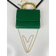 Dámská zelená společenská kabelka s korálkovou rukojetí