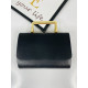 Dámská černá společenská kabelka s kovovou rukojetí