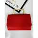 Dámská červená společenská kabelka s kovovou rukojetí