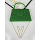Dámská zelená třpytivá společenská kabelka s rukojetí SHINIA