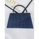 Dámská modrá třpytivá společenská kabelka s rukojetí SHINIA