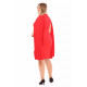 Dámské krátké společenské šaty s plisovanými padavými rukávy - červené