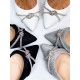 Dámské bílé sandály na hrubém podpatku s kamínky