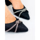 Dámské černé třpytivé sandály s kamínky