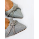 Dámské stříbrné třpytivé sandály s kamínky
