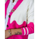 Dámský oversize svetřík/kabátek na knoflíky s kapsami - růžový