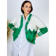 Dámský oversize svetřík/kabátek na knoflíky s kapsami - zelený