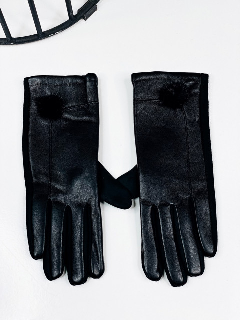 Dámské kožené černé rukavice HARRY